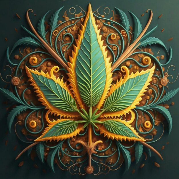 Leaf of Cannabis sativa