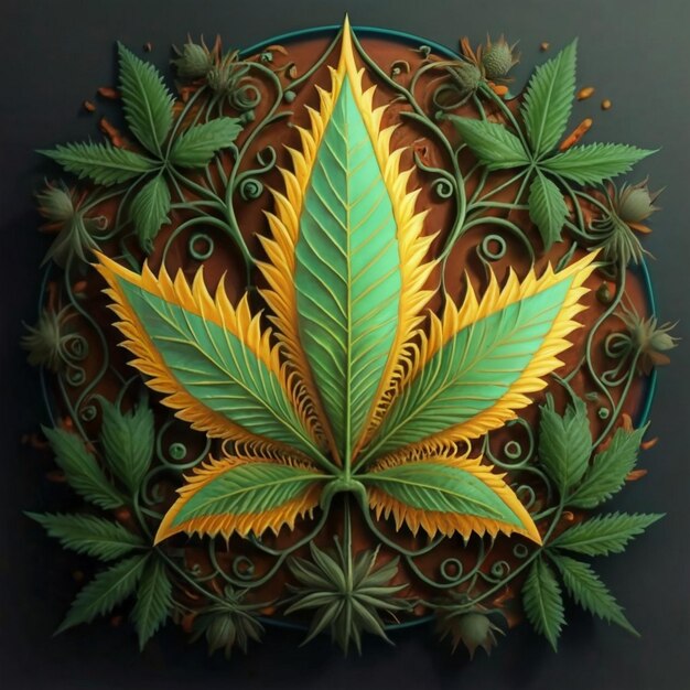 Leaf of Cannabis sativa