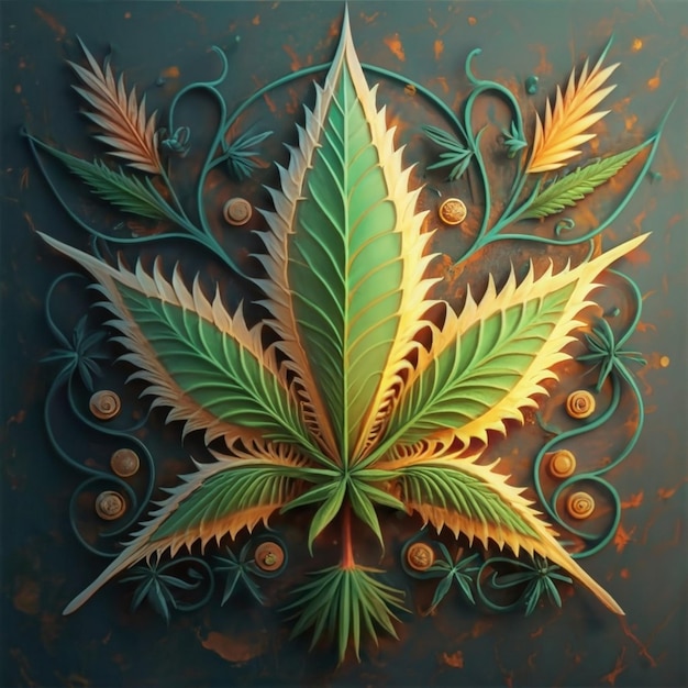 Leaf of Cannabis sativa