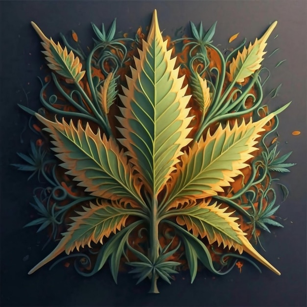 Leaf of Cannabis sativa