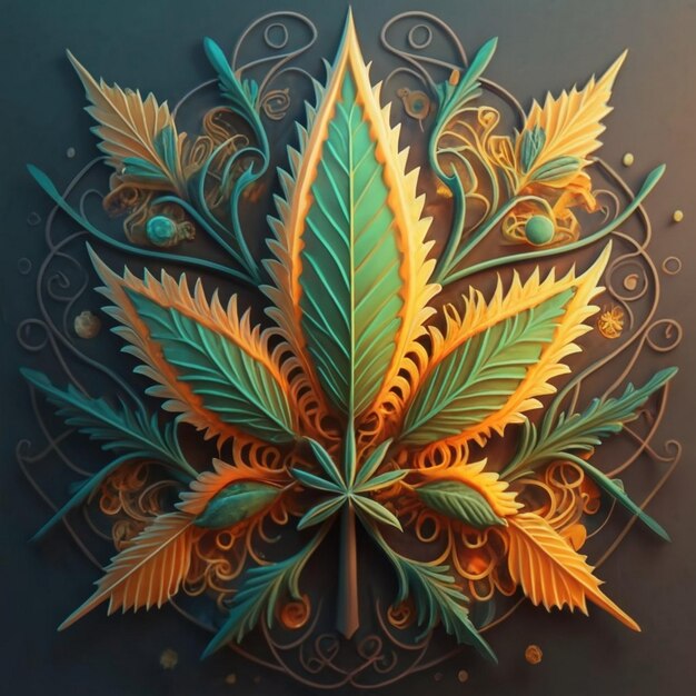 Leaf of Cannabis sativa