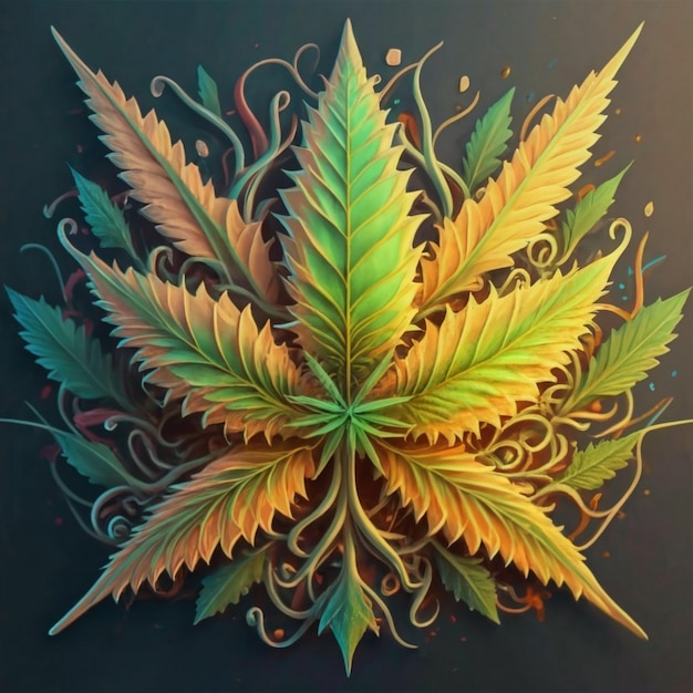 Leaf of Cannabis sativa