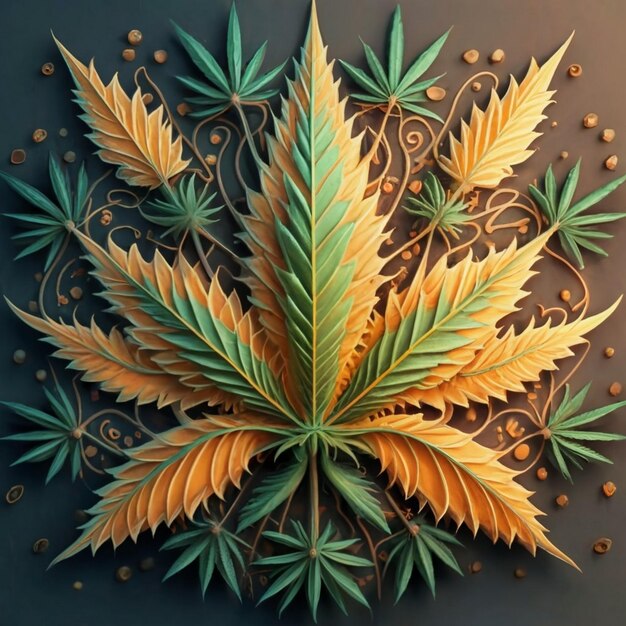 Leaf of Cannabis sativa