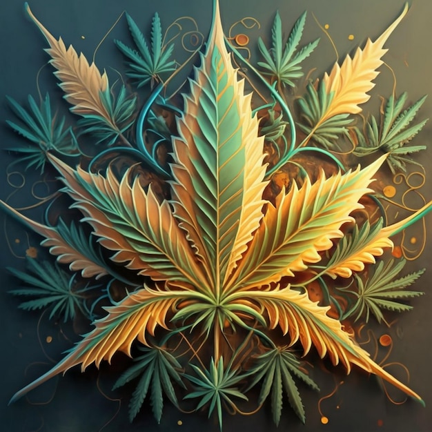 Leaf of Cannabis sativa