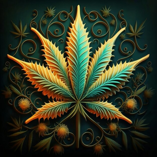 Leaf of Cannabis sativa