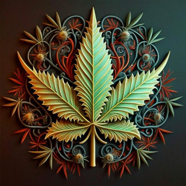 Cannabis sativa의 잎