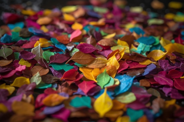 Leaf colorful confetti Generate Ai