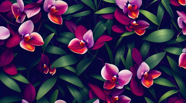 Leaf Foliage Background Botanical floral with copy space Generative AI로 가능해진 활기찬 가을 잎을 특징으로 하는 화려한 벡터 벽지