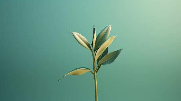 A leaf on a green background