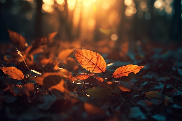 A leaf on the ground in the woods