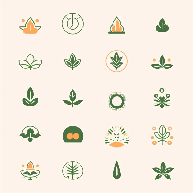 Photo leaf icon set ecology icon set nature icon set