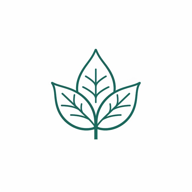 leaf logo line icon vector illustration isolated on white background
