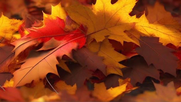 leaf maple pile background image by ai