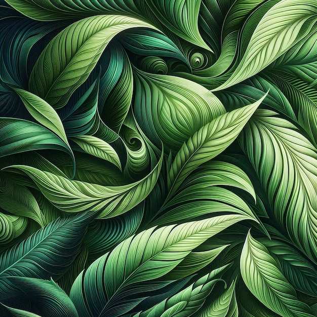 Leaf nature backgrounds pattern illustration plant backdrop design abstract a vibrant green nature wallpaper illustration