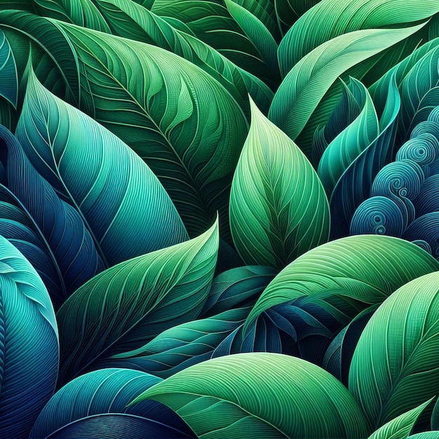 잎 자연 배경 패턴 일러스트 식물 배경 디자인 추상적인 활기찬 녹색 자연