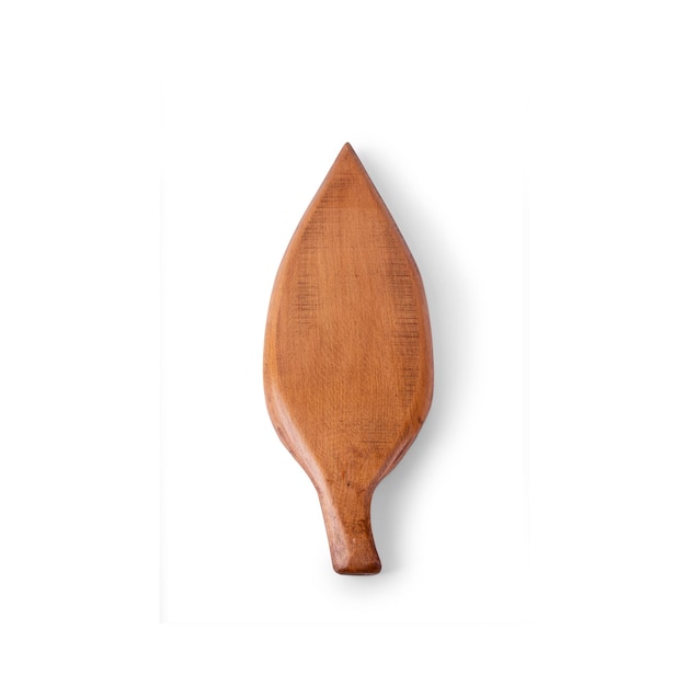 Leaf patterned wooden serving plate