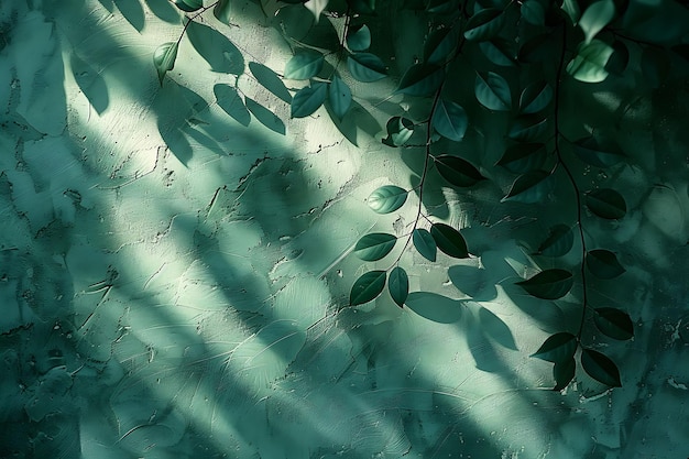 Leaf Shadow Cast on Wall Intricate and Delicate With a Fores Creative Photo Of Elegant Background