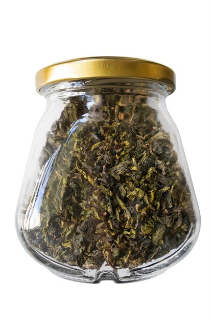 Leaf tea jar isolated