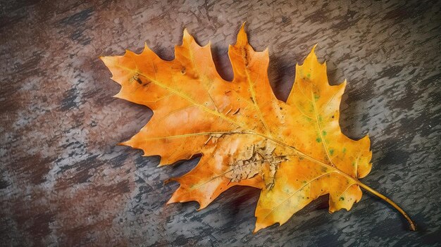 A leaf that has been damaged by a storm