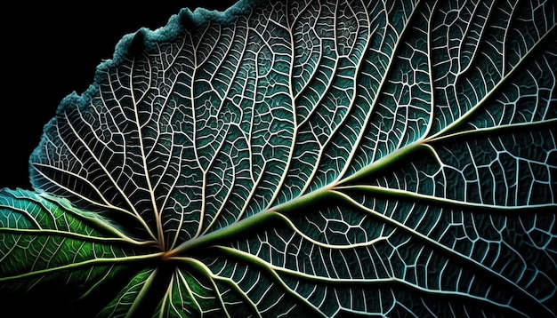 A leaf that has a pattern on it