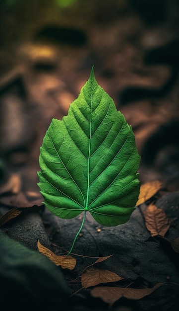 A leaf that has the word " on it "