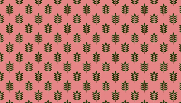 Leaf tree seamless pattern with christmas trees wallpaper background Winter texture wrapping paper