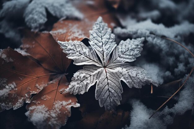 A leaf with the word " frost " on it