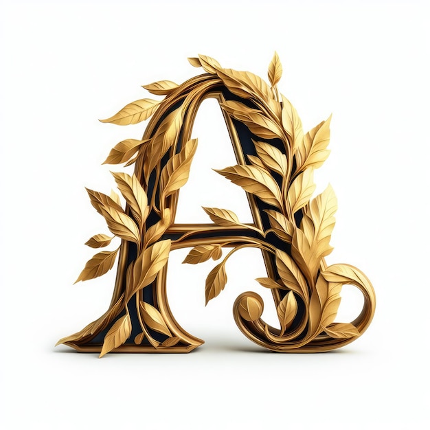 사진 leafcrafted letter a (잎으로 만든 글자 a)