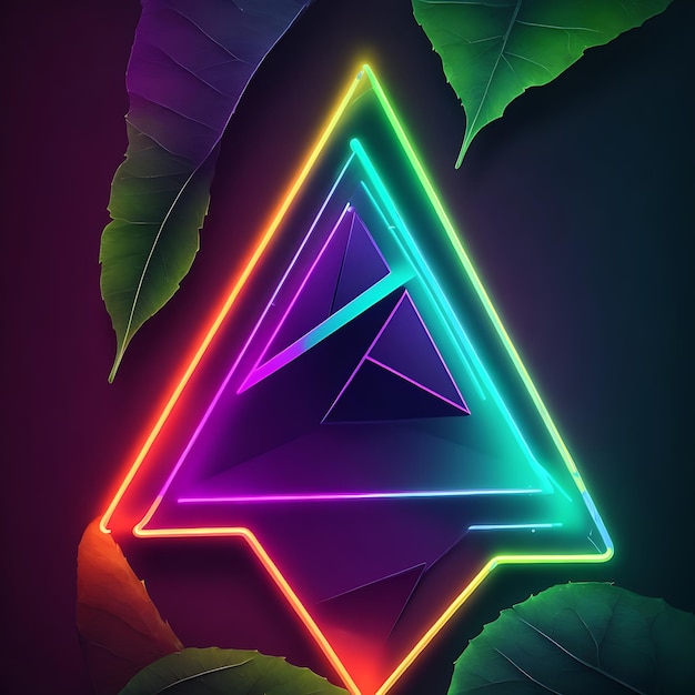 Photo on the leafe neon triangle amoled