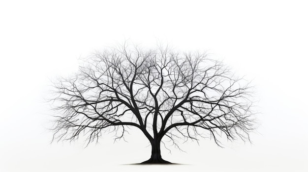 Leafless tree isolated on white