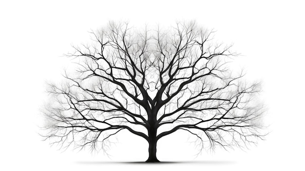 Leafless tree isolated on white