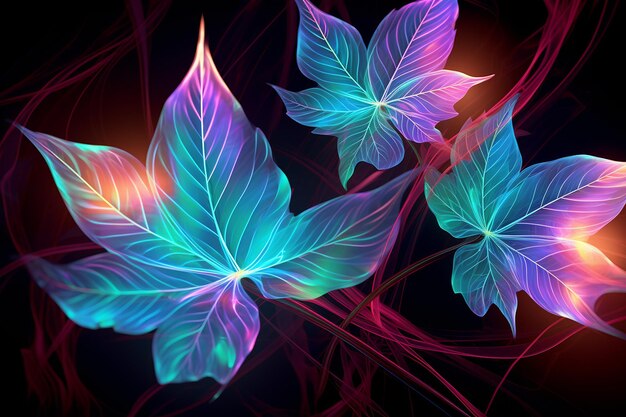 Leafs Neon Echo Resonance of Light