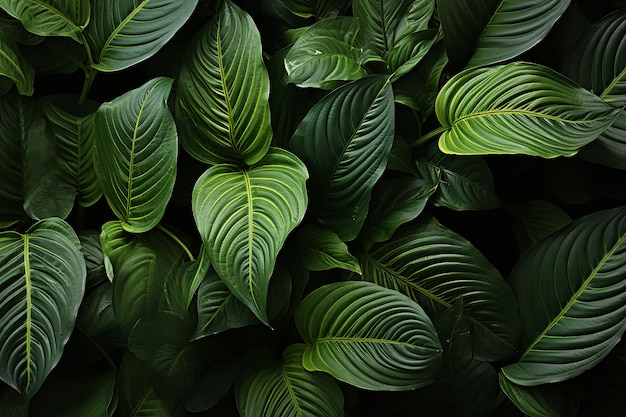 Leafy Intricacies Patterns on Green Leaves