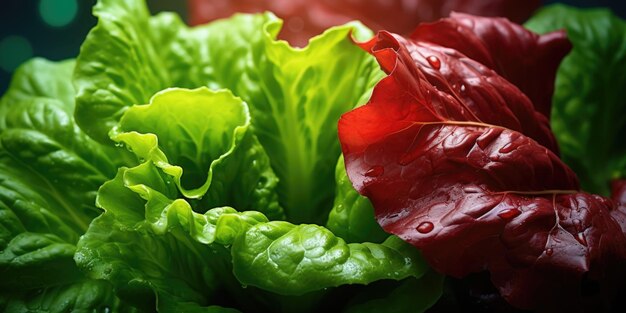 Leafy vegetables with bright red leaves