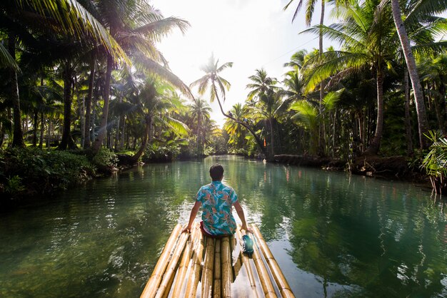 Leaning palm at Maasin river, Siargao