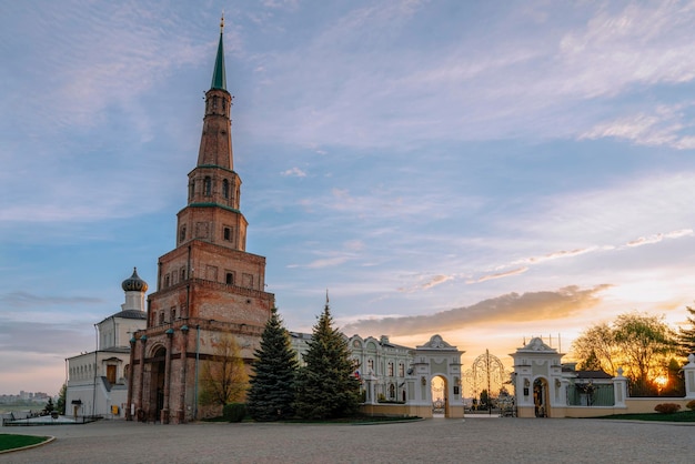 The leaning Suyumbike Tower in the Kazan Kremlin Republic of Tatarstan Russia