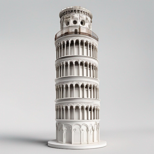 Photo leaning tower of pisa is placed in small 3d rectangle ai generated