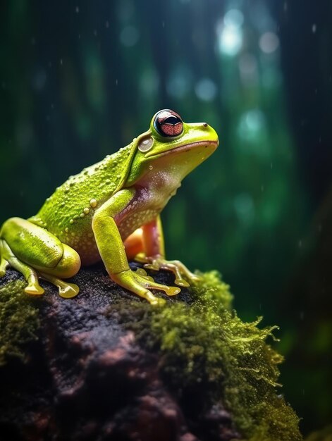 Leaping Life A frog's enchanting existence in the tranquil heart of the wilderness