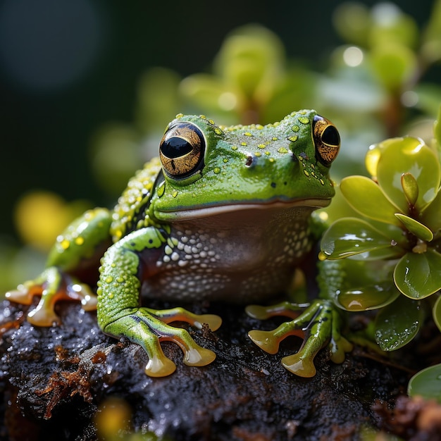 Leaping Life A frog's enchanting existence in the tranquil heart of the wilderness