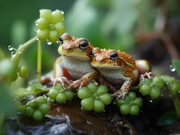 Leaping Life: A frog's enchanting existence in the tranquil heart of the wilderness.