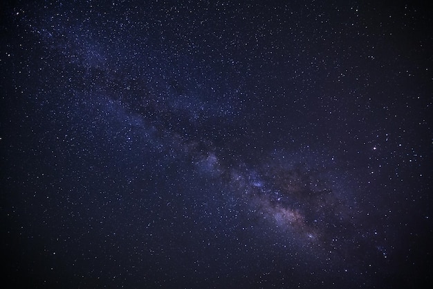 Learly milky way galaxy at phitsanulok in thailand Long exposure photographwith grain