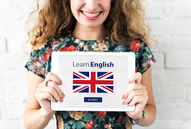 Learn English Language Online Education Concept