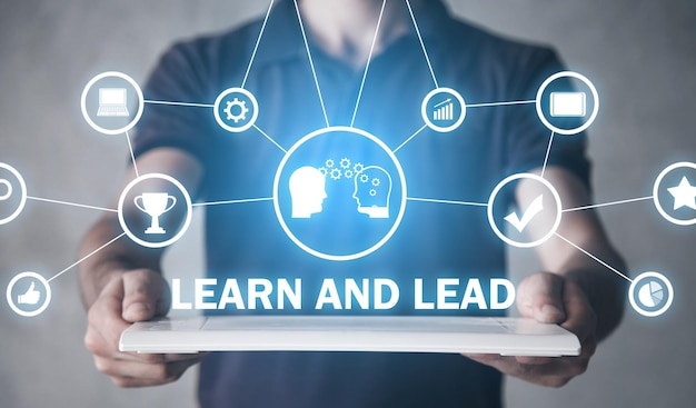 Learn and Lead Learning Business concept