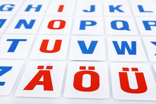 Photo learning alphabet letters closeup