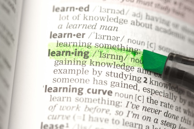 Learning definition highlighted 