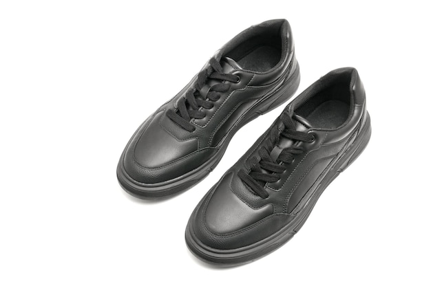 leather autumn men's boots on an isolated white backgroundxdxa