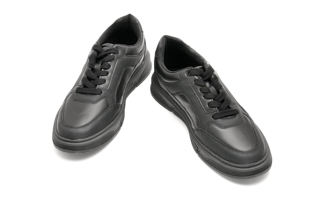 leather autumn men's boots on an isolated white backgroundxdxa