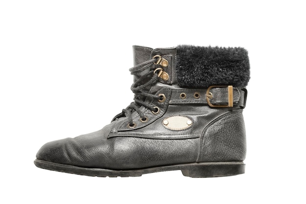 Leather boot isolated