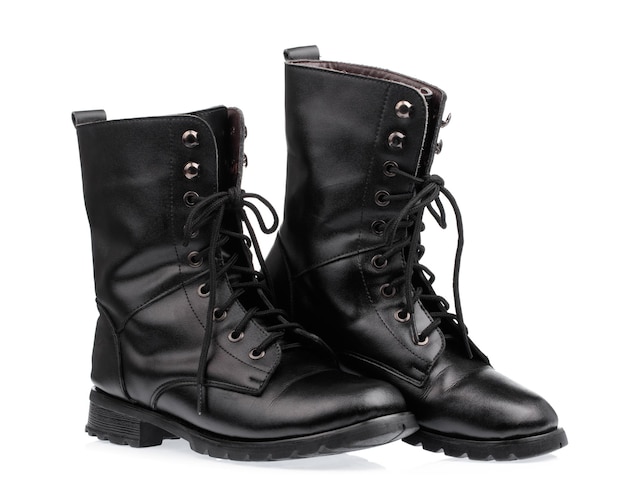 leather boots isolated on white background
