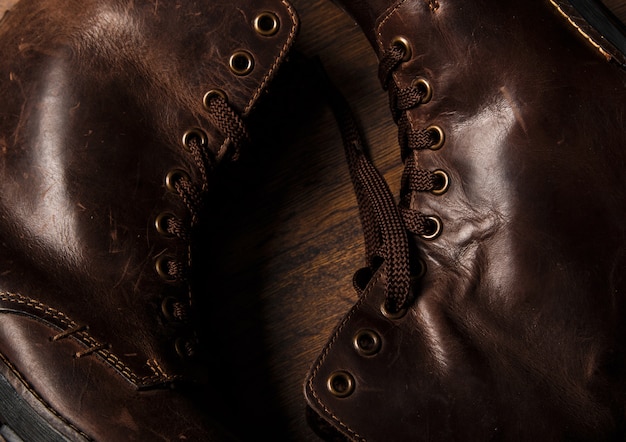 Photo leather boots